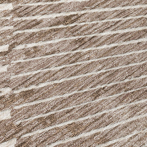 Homeroots 10' X 14' Taupe And Ivory Abstract Washable Non Skid Indoor Outdoor Area Rug Taupe Polyester 562001