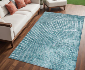 Homeroots 3' Abstract Washable Indoor Outdoor Area Rug – Stylish, Durable, And Stain-resistant For Any Space 5' X 8' Polyester 562006