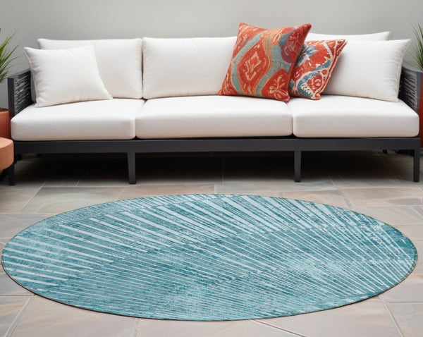 Homeroots 3' Abstract Washable Indoor Outdoor Area Rug – Stylish, Durable, And Stain-resistant For Any Space 8' Round Polyester 562007