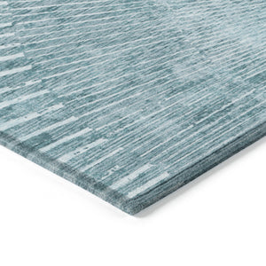Homeroots 8' X 10' Teal Abstract Washable Non Skid Indoor Outdoor Area Rug Teal Polyester 562008