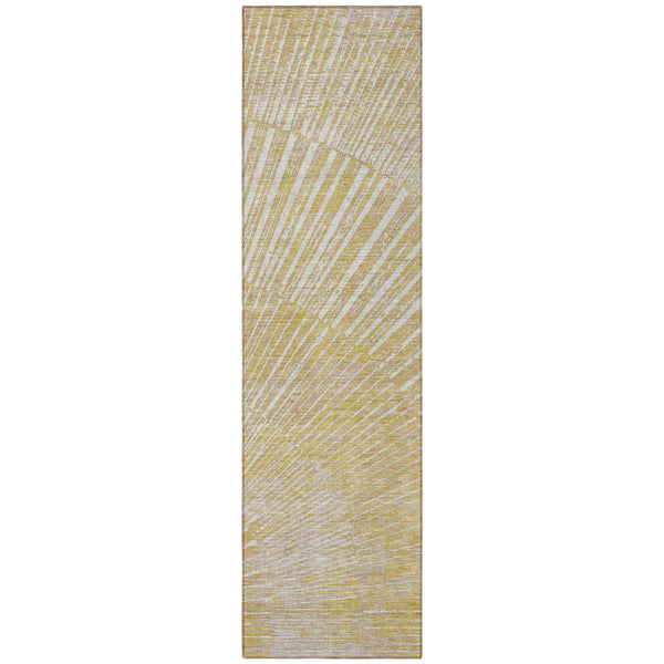 Homeroots 3' Abstract Washable Indoor Outdoor Area Rug – Stylish, Durable, And Stain-resistant For Any Space Wheat Polyester 562012