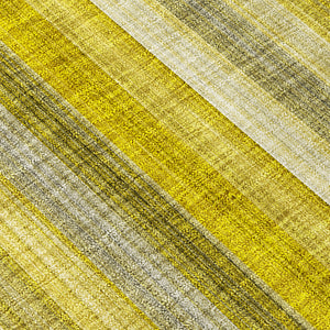 Homeroots 2' X 8' Gold Striped Washable Non Skid Indoor Outdoor Runner Rug Gold Polyester 562030