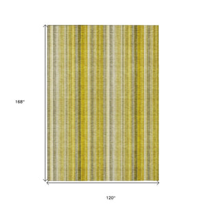 HomeRoots 5' Blue Striped Indoor Outdoor Area Rug - Durable, Washable, Non-Skid Design Perfect for Any Space 10' X 14' 562037