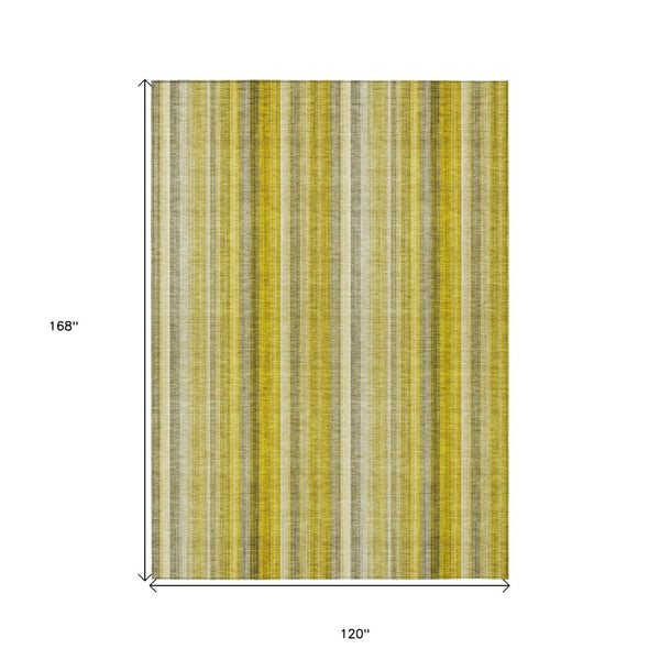 HomeRoots 5' Blue Striped Indoor Outdoor Area Rug - Durable, Washable, Non-Skid Design Perfect for Any Space 10' X 14' 562037