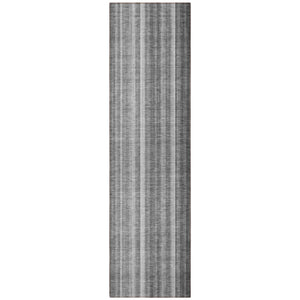 Homeroots 3' Blue Striped Washable Non-skid Area Rug - Stylish, Stain Resistant For Indoor Or Outdoor Use Gray Polyester 562039