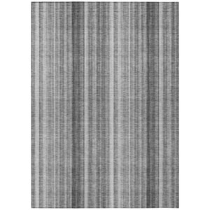 HomeRoots 5' Blue Striped Indoor Outdoor Area Rug - Durable, Washable, Non-Skid Design Perfect for Any Space 5' X 8' 562042