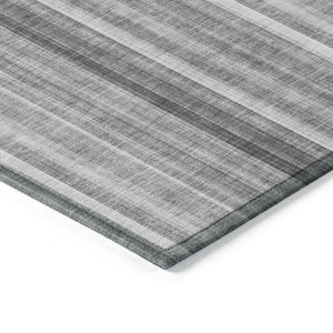 Homeroots 3' Blue Striped Washable Non-skid Area Rug - Stylish, Stain Resistant For Indoor Or Outdoor Use 5' X 8' Polyester 562042