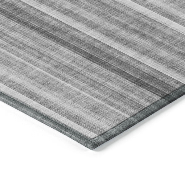 Homeroots 3' Blue Striped Washable Non-skid Area Rug - Stylish, Stain Resistant For Indoor Or Outdoor Use 5' X 8' Polyester 562042
