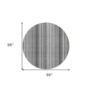 Homeroots 3' Blue Striped Washable Non-skid Area Rug - Stylish, Stain Resistant For Indoor Or Outdoor Use 8' Round Polyester 562043