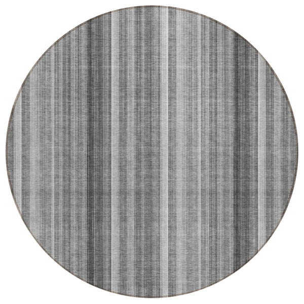 HomeRoots 5' Blue Striped Indoor Outdoor Area Rug - Durable, Washable, Non-Skid Design Perfect for Any Space 8' Round 562043
