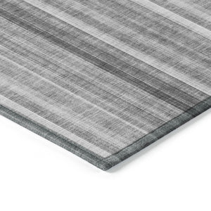 Homeroots 3' Blue Striped Washable Non-skid Area Rug - Stylish, Stain Resistant For Indoor Or Outdoor Use 9' X 12' Polyester 562045