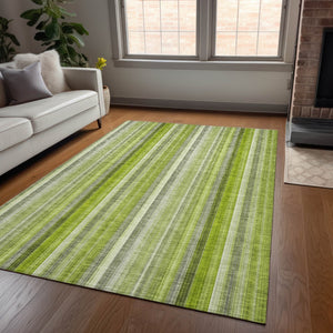 Homeroots 3' Blue Striped Washable Non-skid Area Rug - Stylish, Stain Resistant For Indoor Or Outdoor Use 3' X 5' Polyester 562050