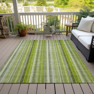 Homeroots 3' Blue Striped Washable Non-skid Area Rug - Stylish, Stain Resistant For Indoor Or Outdoor Use 5' X 8' Polyester 562051