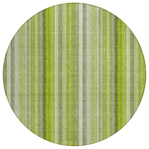 HomeRoots 5' Blue Striped Indoor Outdoor Area Rug - Durable, Washable, Non-Skid Design Perfect for Any Space 8' Round 562052
