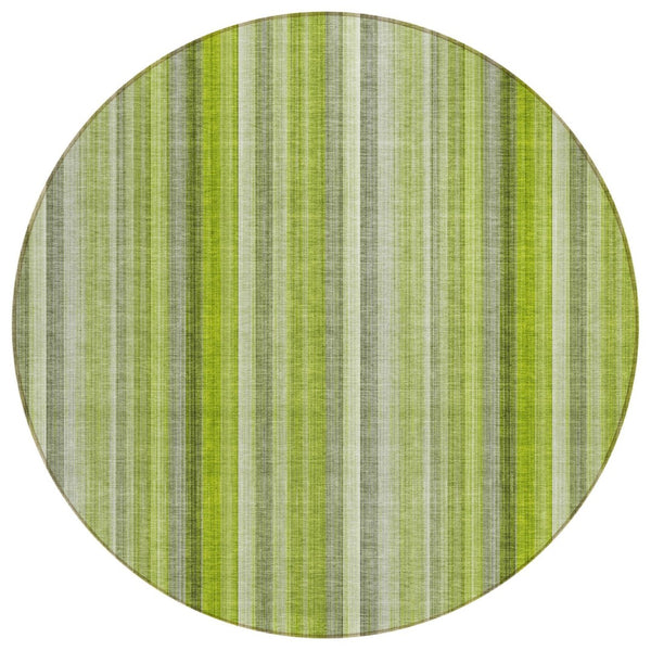HomeRoots 5' Blue Striped Indoor Outdoor Area Rug - Durable, Washable, Non-Skid Design Perfect for Any Space 8' Round 562052