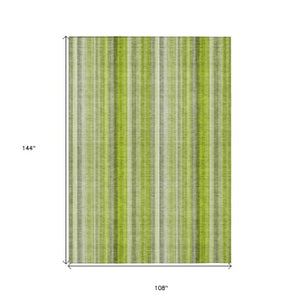 Homeroots 3' Blue Striped Washable Non-skid Area Rug - Stylish, Stain Resistant For Indoor Or Outdoor Use 9' X 12' Polyester 562054