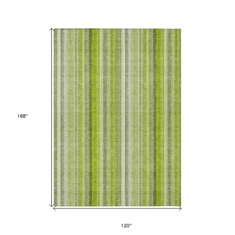 Homeroots 3' Blue Striped Washable Non-skid Area Rug - Stylish, Stain Resistant For Indoor Or Outdoor Use 10' X 14' Polyester 562055