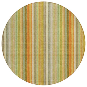 HomeRoots 5' Blue Striped Indoor Outdoor Area Rug - Durable, Washable, Non-Skid Design Perfect for Any Space 8' Round 562061