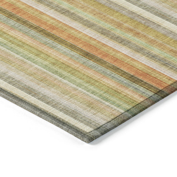 Homeroots 3' Blue Striped Washable Non-skid Area Rug - Stylish, Stain Resistant For Indoor Or Outdoor Use 8' X 10' Polyester 562062