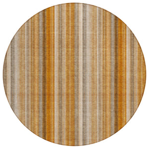 HomeRoots 5' Blue Striped Indoor Outdoor Area Rug - Durable, Washable, Non-Skid Design Perfect for Any Space 8' Round 562070