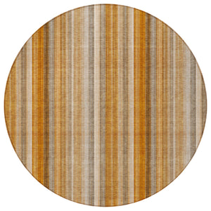 Homeroots 3' Blue Striped Washable Non-skid Area Rug - Stylish, Stain Resistant For Indoor Or Outdoor Use 8' Round Polyester 562070