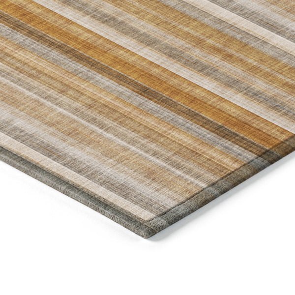 Homeroots 3' Blue Striped Washable Non-skid Area Rug - Stylish, Stain Resistant For Indoor Or Outdoor Use 8' X 10' Polyester 562071