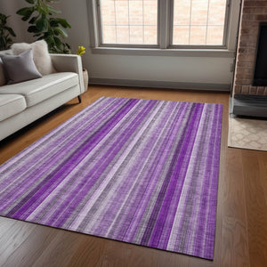Homeroots 3' Blue Striped Washable Non-skid Area Rug - Stylish, Stain Resistant For Indoor Or Outdoor Use 3' X 5' Polyester 562077