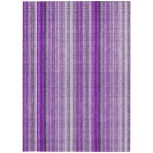 Homeroots 3' Blue Striped Washable Non-skid Area Rug - Stylish, Stain Resistant For Indoor Or Outdoor Use 8' X 10' Polyester 562080