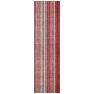 Homeroots 3' Blue Striped Washable Non-skid Area Rug - Stylish, Stain Resistant For Indoor Or Outdoor Use Red Polyester 562084