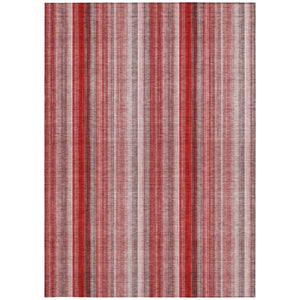 Homeroots 3' Blue Striped Washable Non-skid Area Rug - Stylish, Stain Resistant For Indoor Or Outdoor Use 5' X 8' Polyester 562087