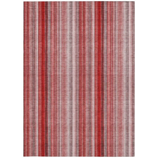 Homeroots 3' Blue Striped Washable Non-skid Area Rug - Stylish, Stain Resistant For Indoor Or Outdoor Use 5' X 8' Polyester 562087