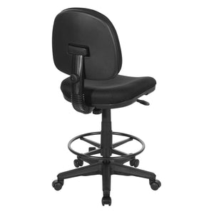 OSP Home Furnishings Drafting Chair and Stool Kit Ergonomic Fabric Seat with Lumbar Support for Standing Desks Black DC630-231