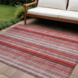 Homeroots 3' Blue Striped Washable Non-skid Area Rug - Stylish, Stain Resistant For Indoor Or Outdoor Use 9' X 12' Polyester 562090