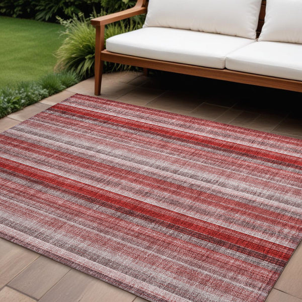 Homeroots 3' Blue Striped Washable Non-skid Area Rug - Stylish, Stain Resistant For Indoor Or Outdoor Use 9' X 12' Polyester 562090