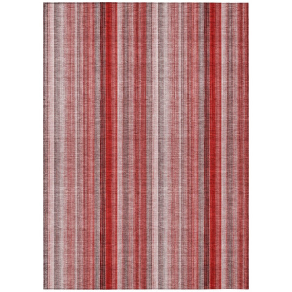 HomeRoots 5' Blue Striped Indoor Outdoor Area Rug - Durable, Washable, Non-Skid Design Perfect for Any Space 9' X 12' 562090