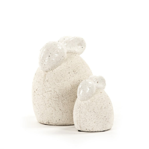 Zentique Decorative Ceramic Garden Rabbit Statue — Hand-Finished Glazed Accent for Indoor or Outdoor Decor W5.25 x H6 x D4 5620S A614