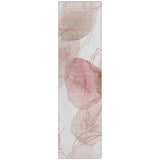 Homeroots 8' Runner Merlot And Ivory Abstract Washable Non Skid Indoor Outdoor Runner Rug Merlot Polyester 562120