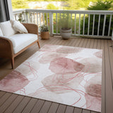 Homeroots 3' X 5' Merlot And Ivory Abstract Washable Non Skid Indoor Outdoor Area Rug Merlot Polyester 562122