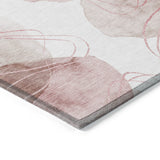 Homeroots 3' X 5' Merlot And Ivory Abstract Washable Non Skid Indoor Outdoor Area Rug Merlot Polyester 562122