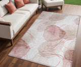 Homeroots 5' X 8' Merlot And Ivory Abstract Washable Non Skid Indoor Outdoor Area Rug Merlot Polyester 562123