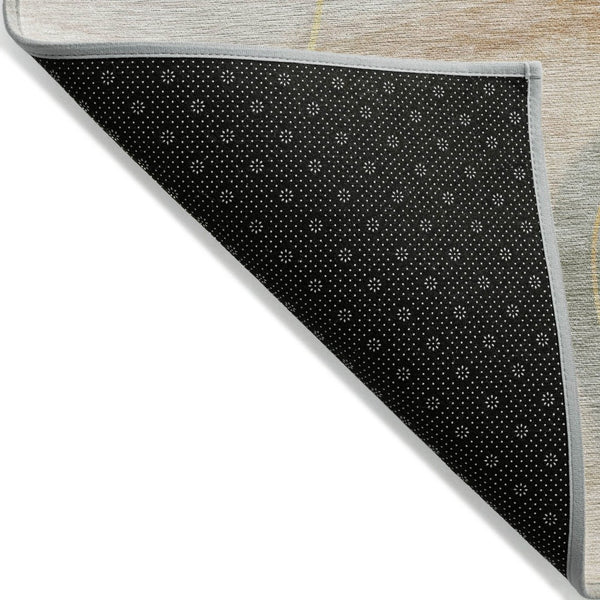 HomeRoots 5' Beige and Green Abstract Area Rug - Stylish, Durable, Washable Design for Indoor and Outdoor Use 5' X 8' 562141