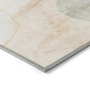 HomeRoots 5' Beige and Green Abstract Area Rug - Stylish, Durable, Washable Design for Indoor and Outdoor Use 5' X 8' 562141