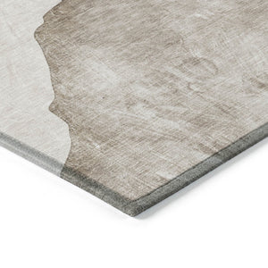 HomeRoots 5' Modern Abstract Gray and Black Washable Non-Skid Area Rug for Indoor and Outdoor Use, 60" x 90" 9' X 12' 562180