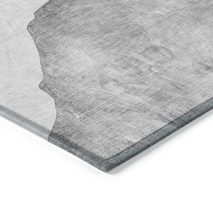 HomeRoots 5' Modern Abstract Gray and Black Washable Non-Skid Area Rug for Indoor and Outdoor Use, 60" x 90" 8' X 10' 562188