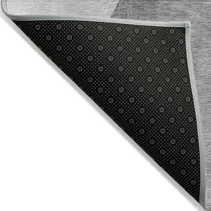 HomeRoots 5' Modern Abstract Gray and Black Washable Non-Skid Area Rug for Indoor and Outdoor Use, 60" x 90" 9' X 12' 562189