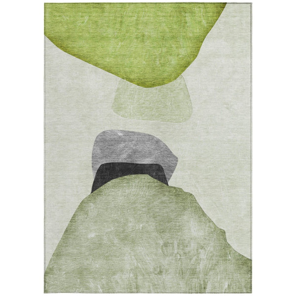 HomeRoots 5' Modern Abstract Gray and Black Washable Non-Skid Area Rug for Indoor and Outdoor Use, 60" x 90" 5' X 8' 562195