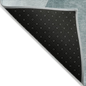 HomeRoots 5' Modern Abstract Gray and Black Washable Non-Skid Area Rug for Indoor and Outdoor Use, 60" x 90" 5' X 8' 562204