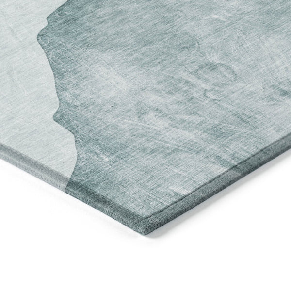 HomeRoots 5' Modern Abstract Gray and Black Washable Non-Skid Area Rug for Indoor and Outdoor Use, 60" x 90" 5' X 8' 562204