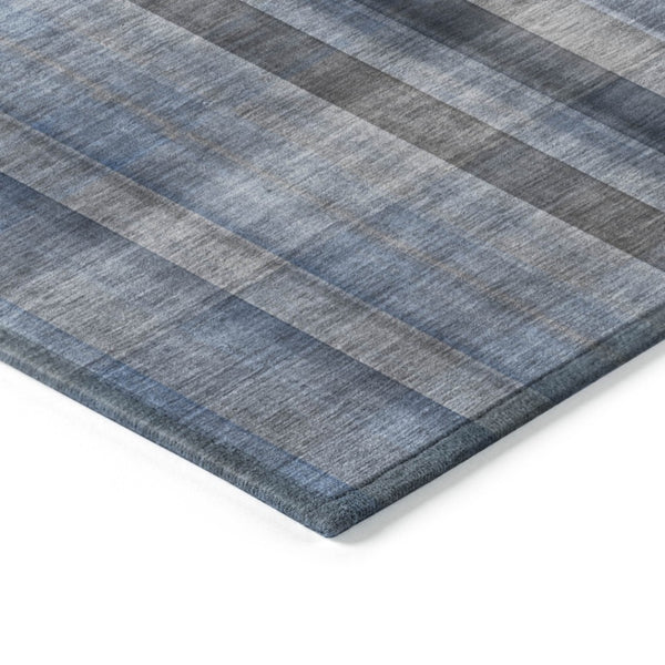 HomeRoots 5' Blue Plaid Washable Area Rug - Stylish, Non-Skid Design for Indoor and Outdoor Living Spaces 5' X 8' 562213