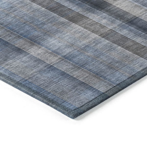 HomeRoots 5' Blue Plaid Washable Area Rug - Stylish, Non-Skid Design for Indoor and Outdoor Living Spaces 8' Round 562214